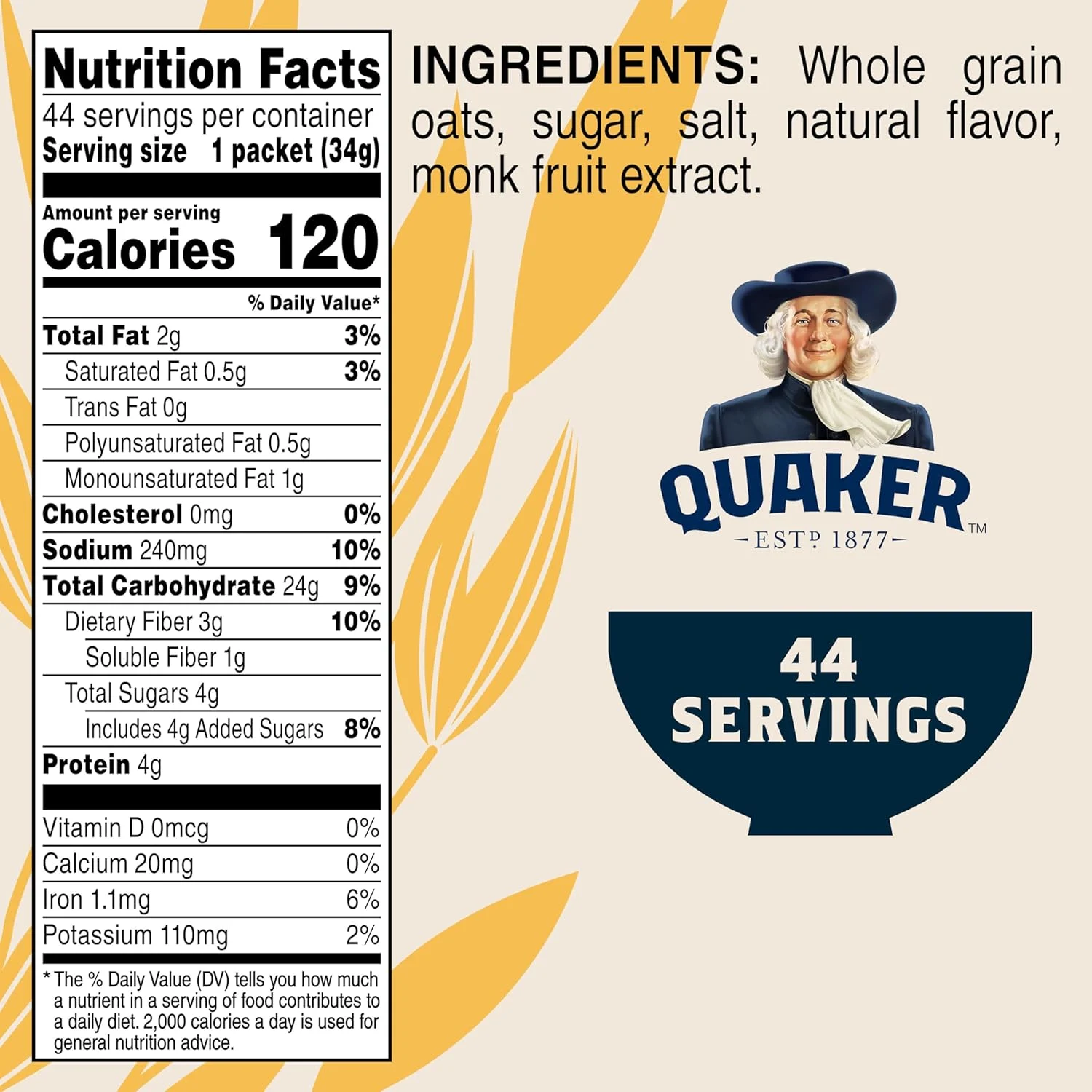 quaker lower sugar oatmeal 2