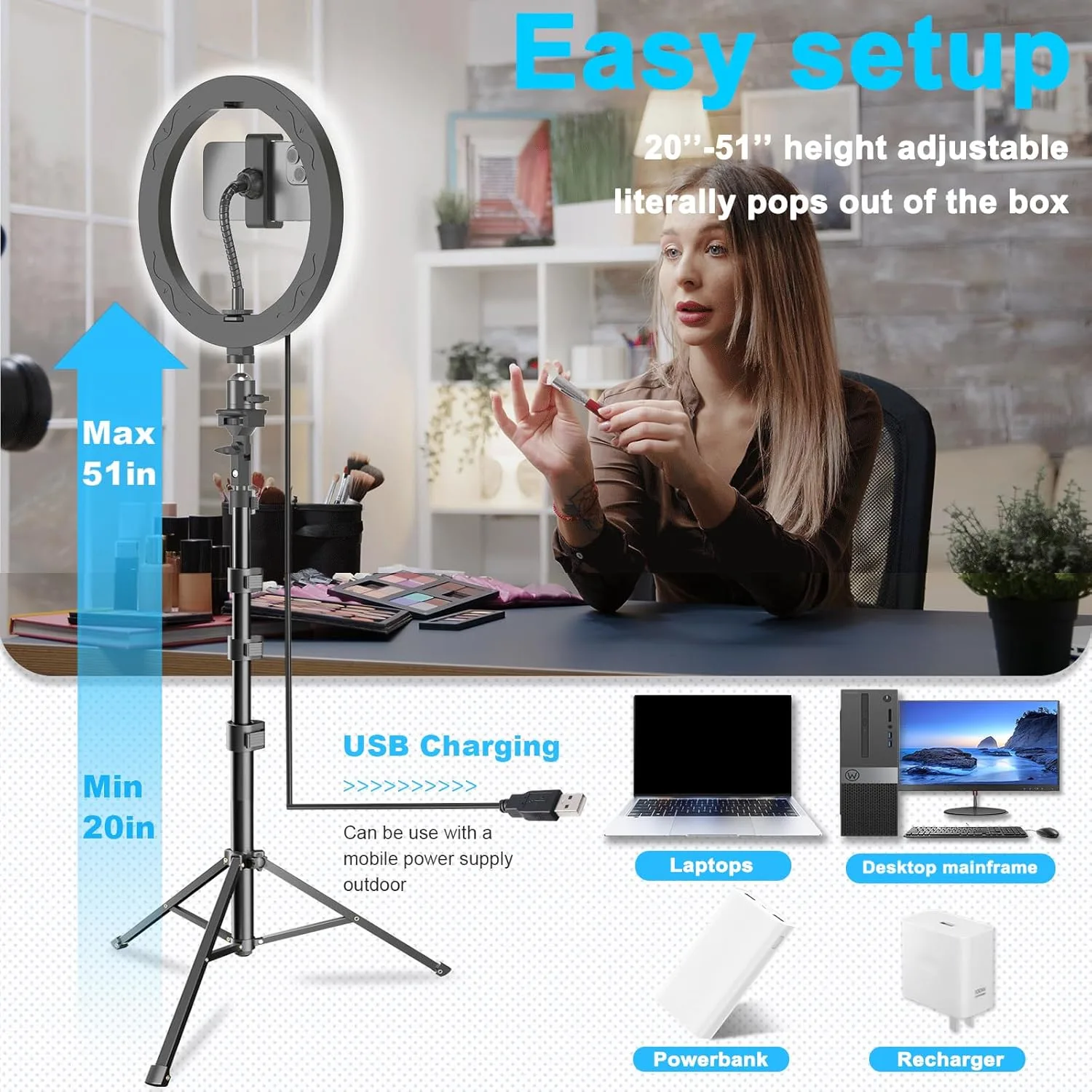 ring light tripod phone 5