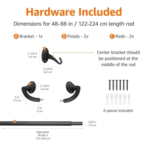 room darkening curtain rod 3