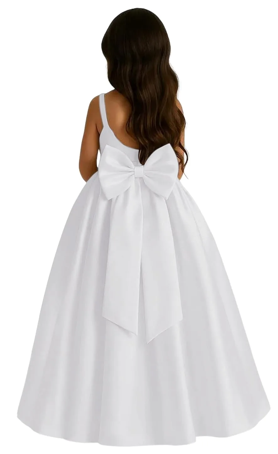 satin flower girl dress 1