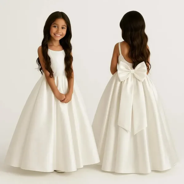 satin flower girl dress 2