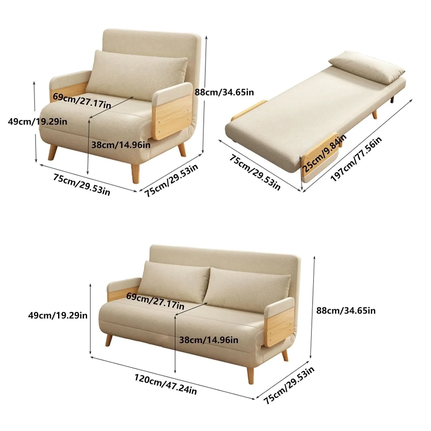 sofa bed folding chair 3