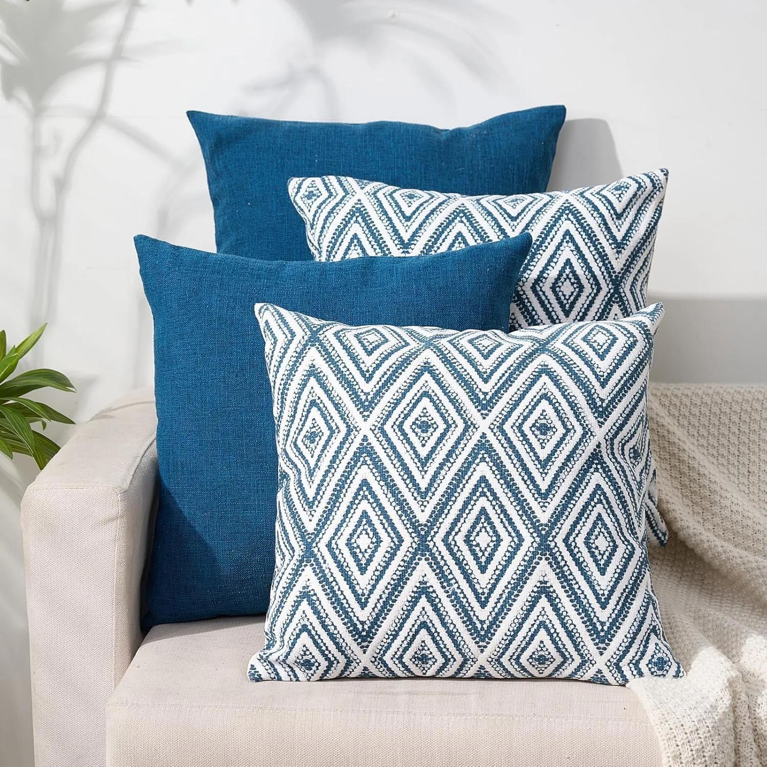 throw pillow covers blue 1