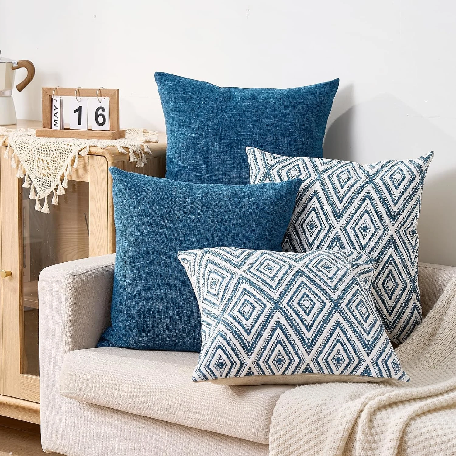 throw pillow covers blue 2