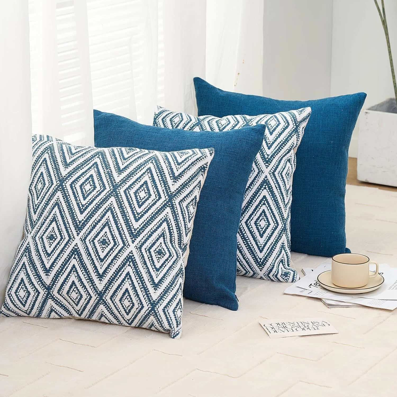 throw pillow covers blue 4