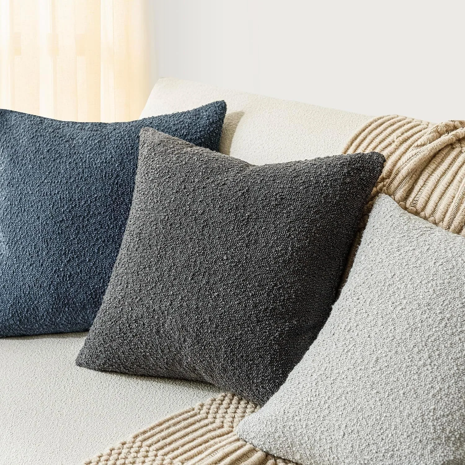 throw pillow covers boucle 4