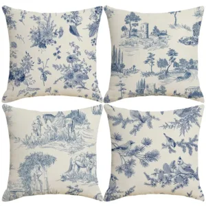toile pillow covers 1