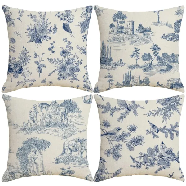 toile pillow covers 1