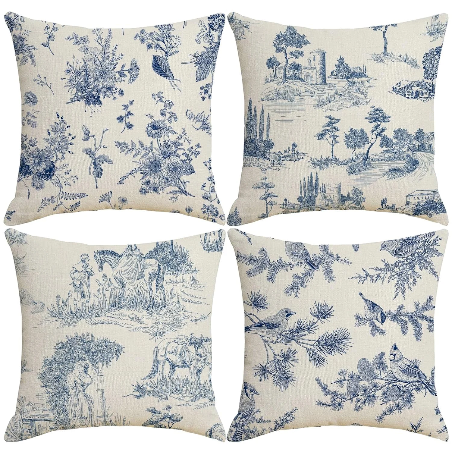 toile pillow covers 1