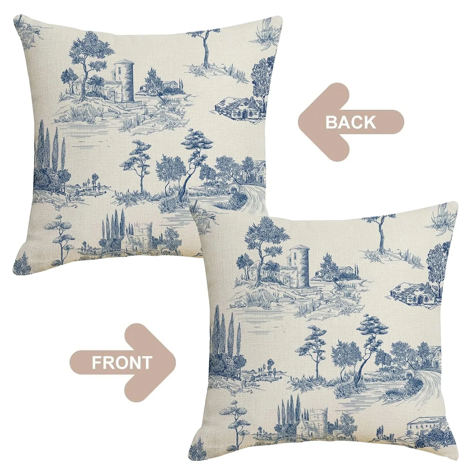 toile pillow covers 2