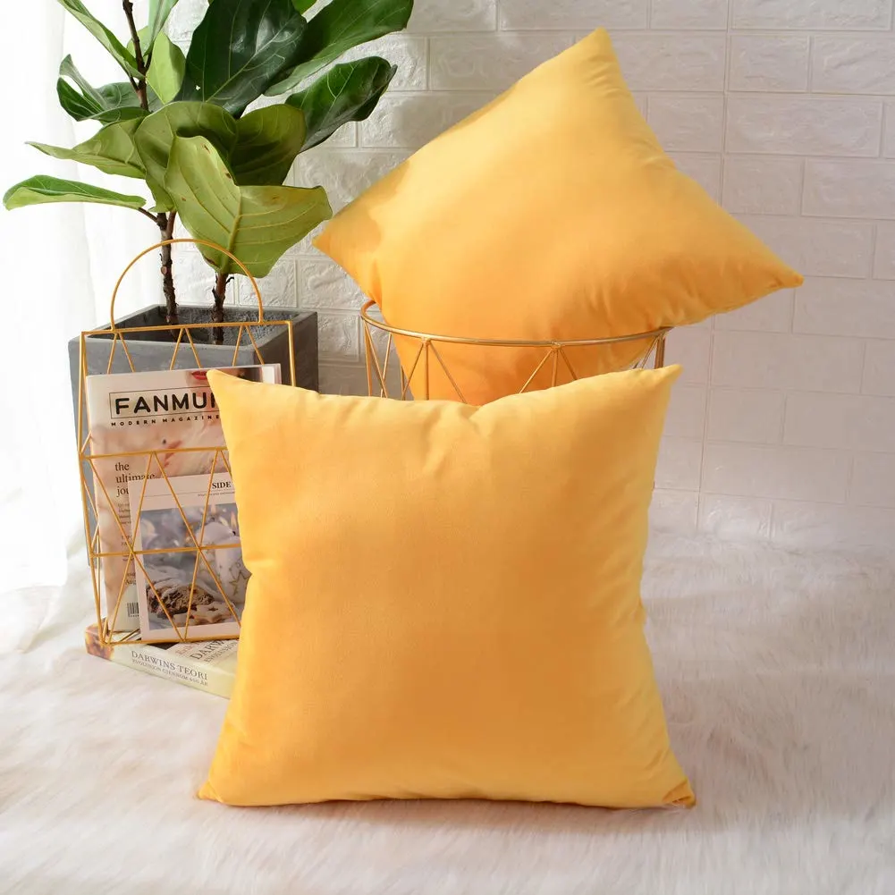 velvet pillow covers lemon 1