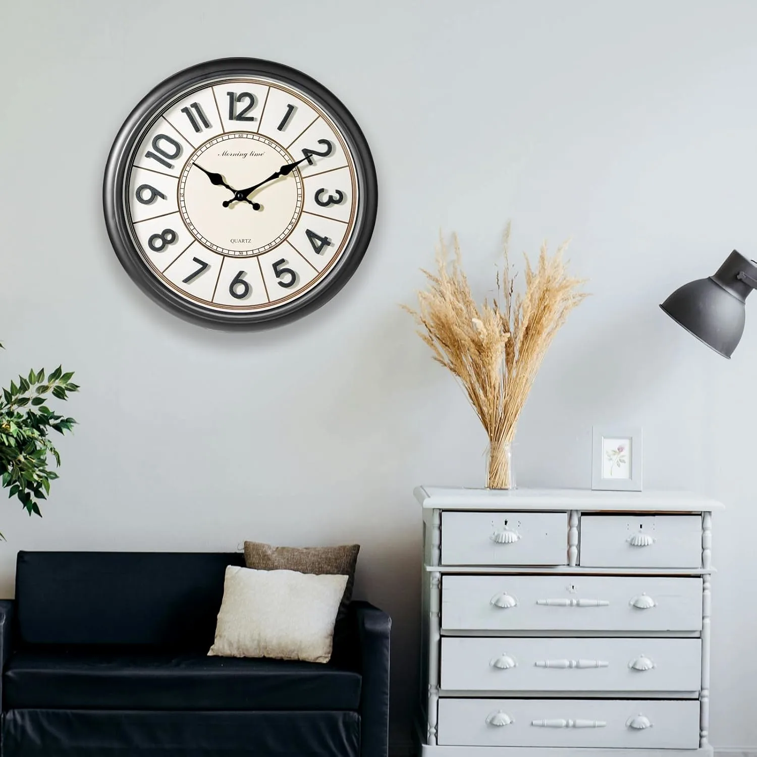 wall clock 3d numerals 5