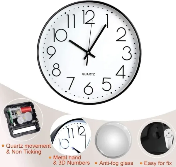 wall clock silent battery 5
