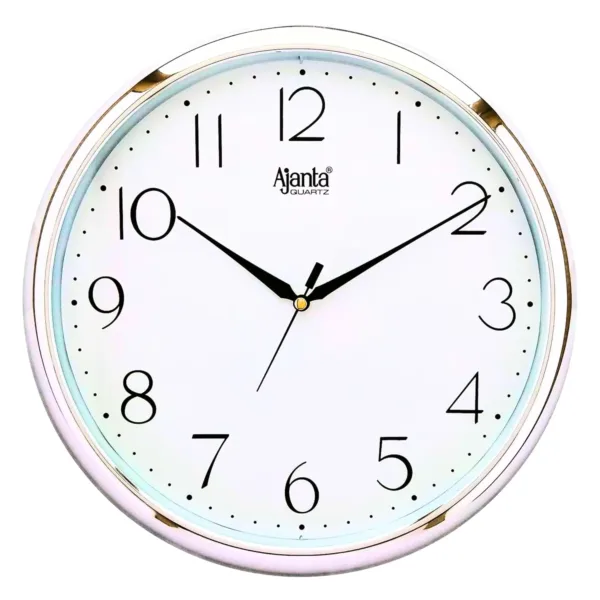 wall clock silver rim 1