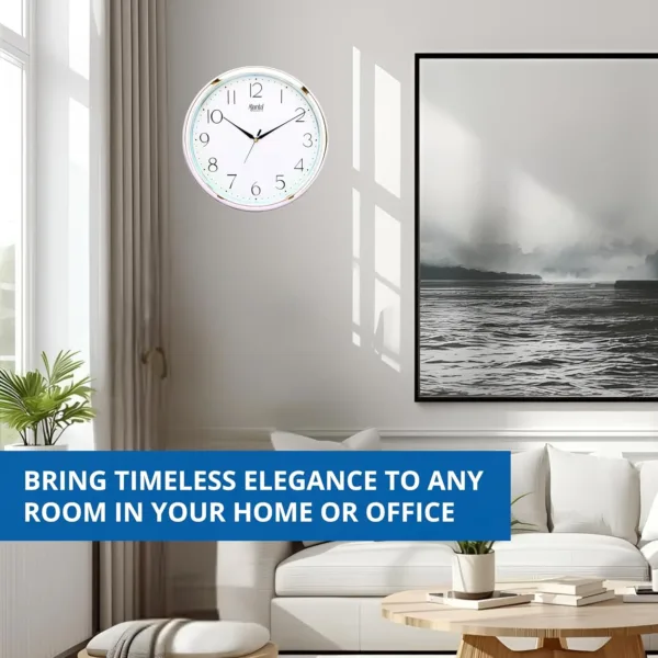 wall clock silver rim 3