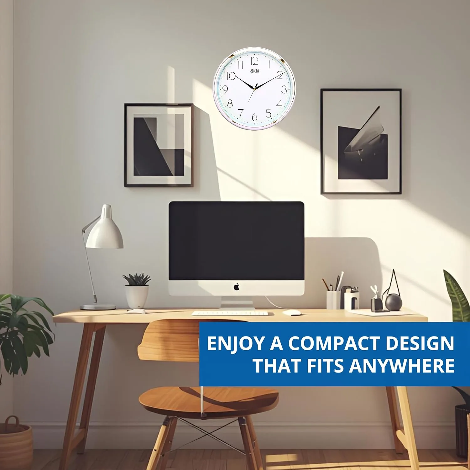 wall clock silver rim 4