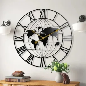 world map clock large 1