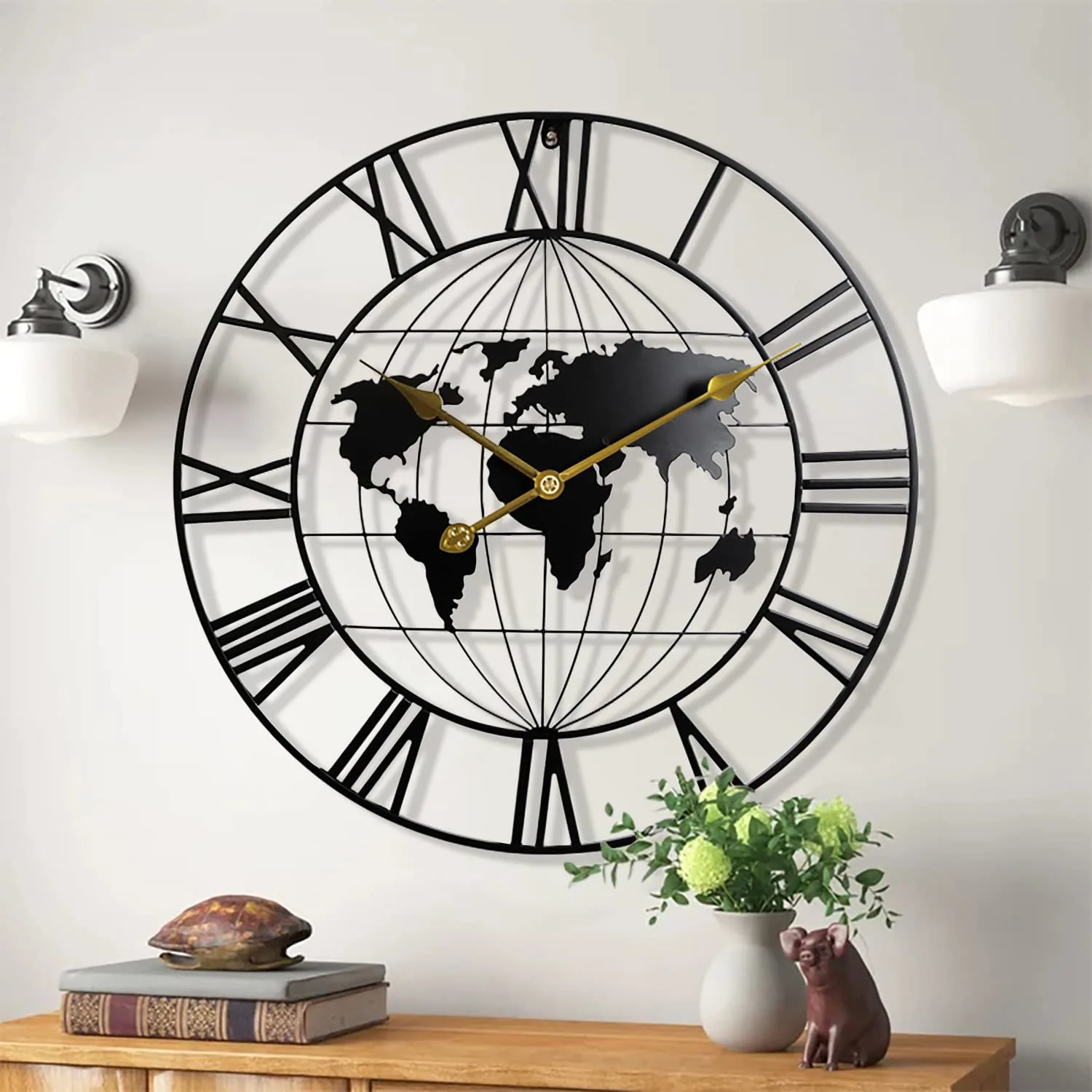 world map clock large 1