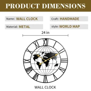world map clock large 3
