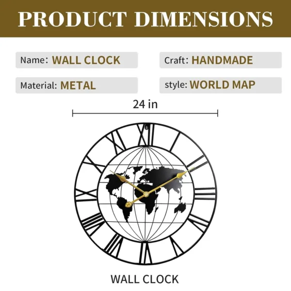 world map clock large 3