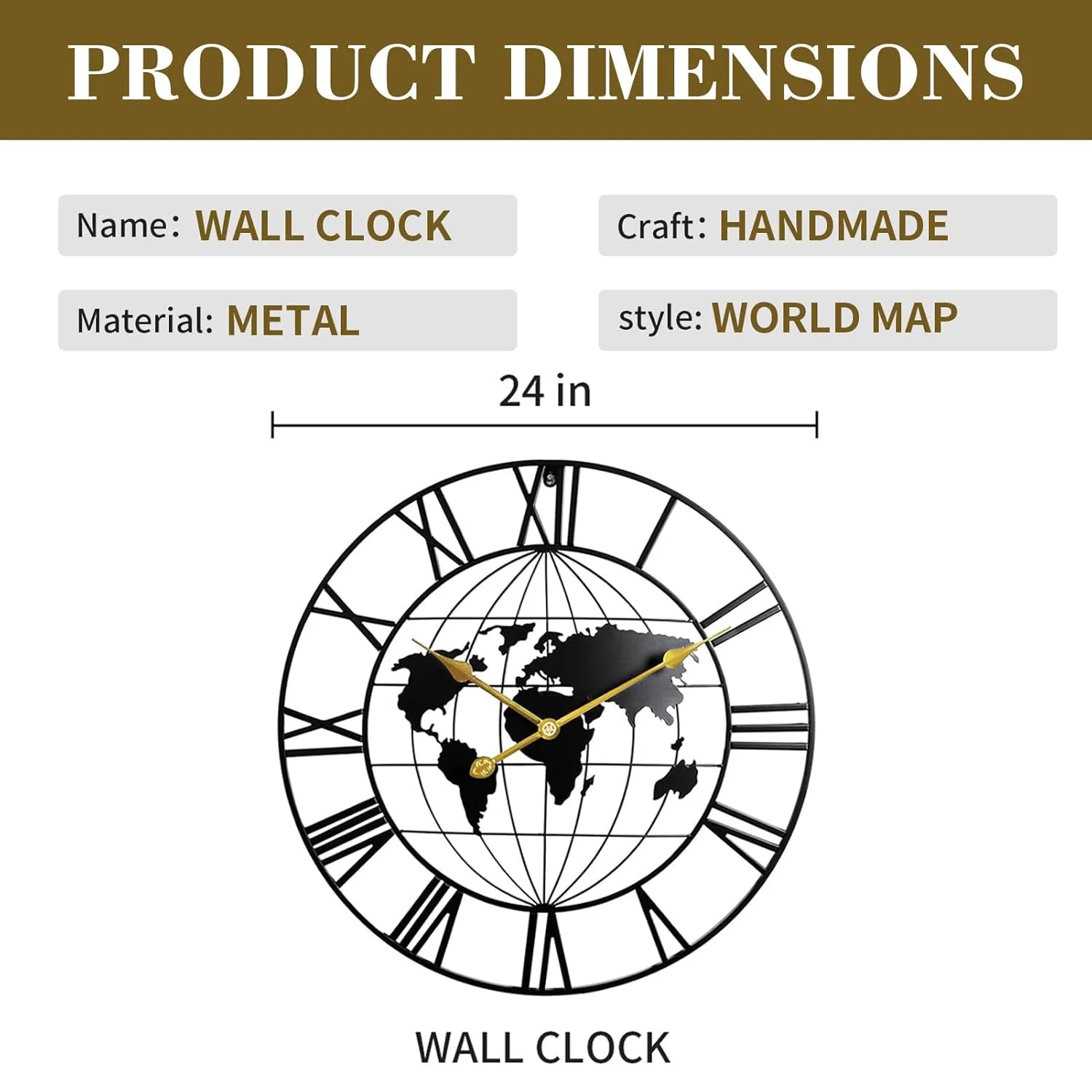 world map clock large 3