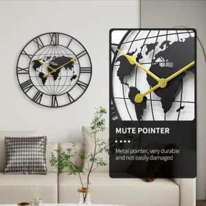 world map clock large 5