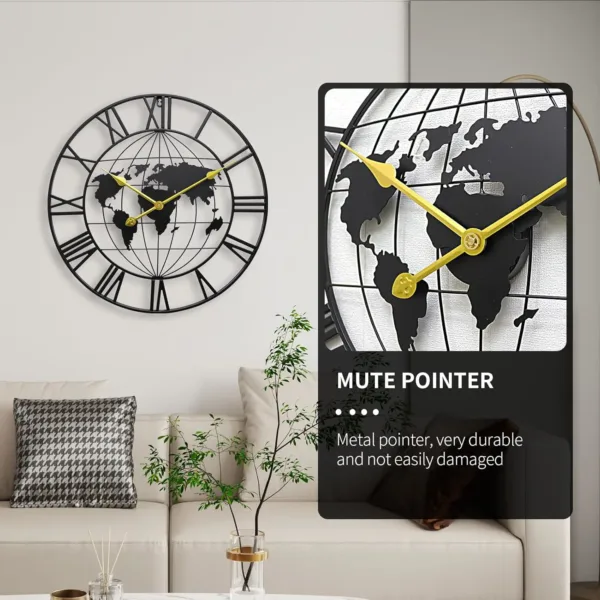 world map clock large 5