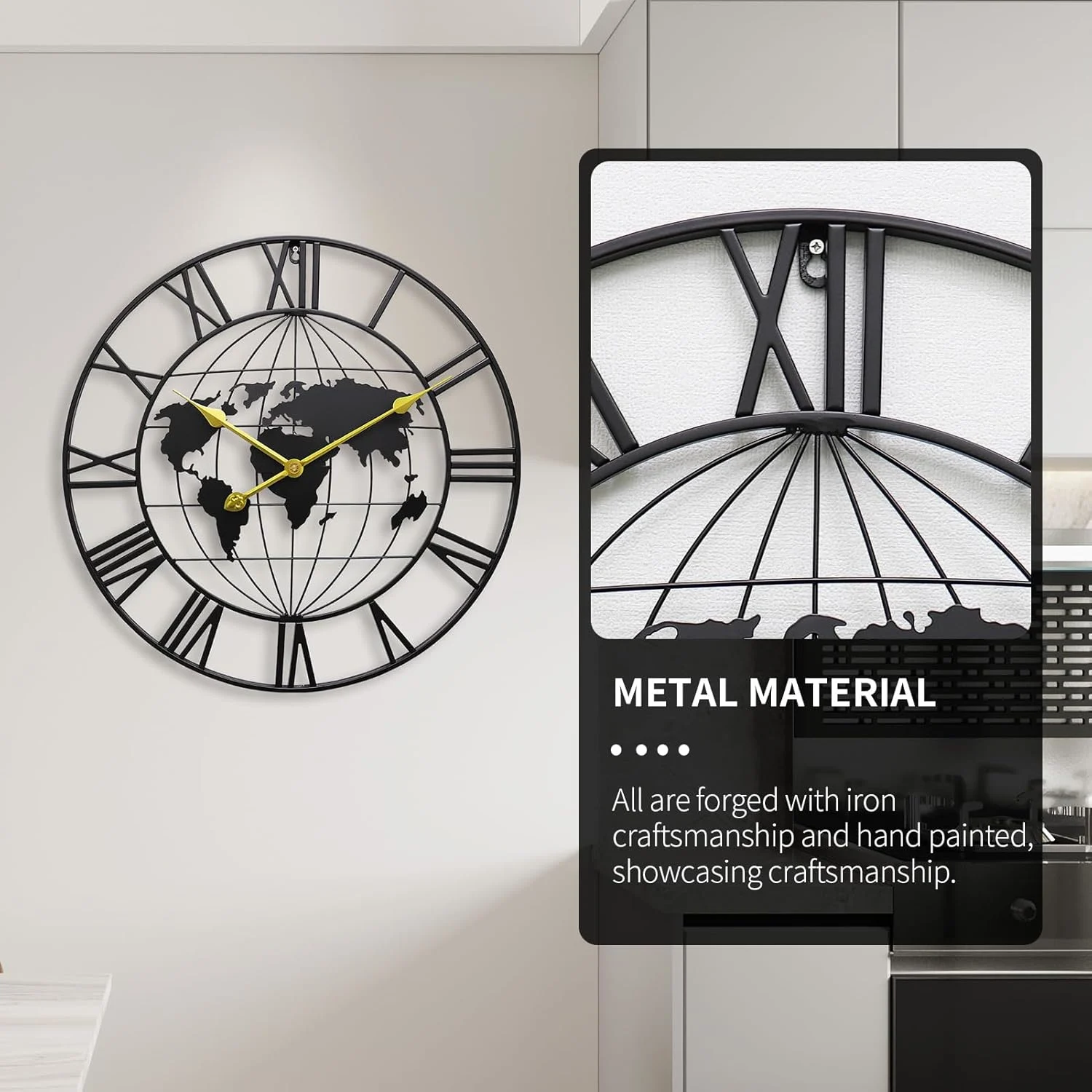 world map clock large 6