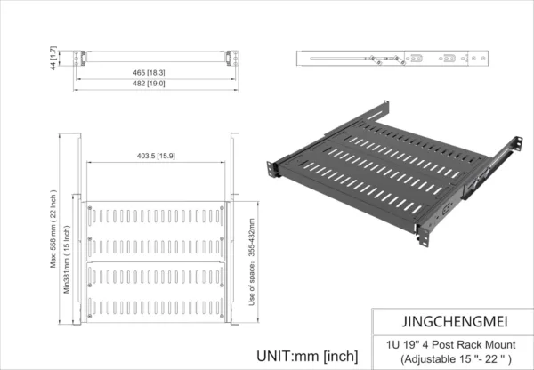 1u sliding rack shelf 7