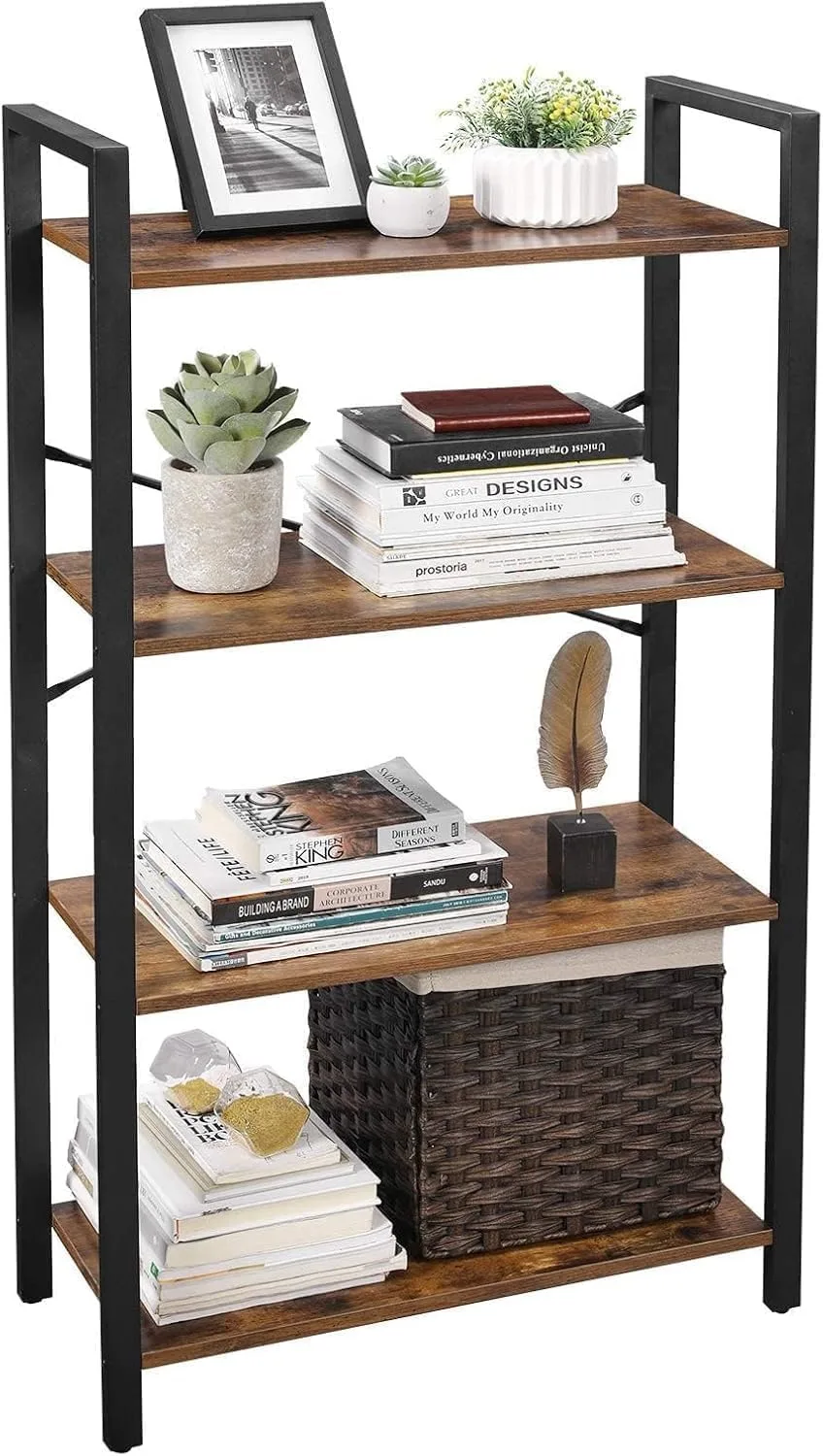 4 tier bookshelf rustic 1