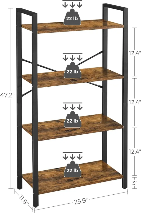 4 tier bookshelf rustic 3