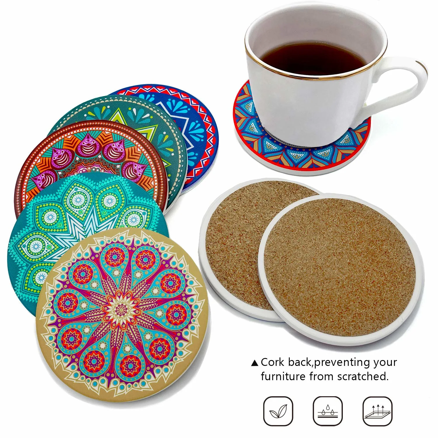 absorbent coasters holder 4