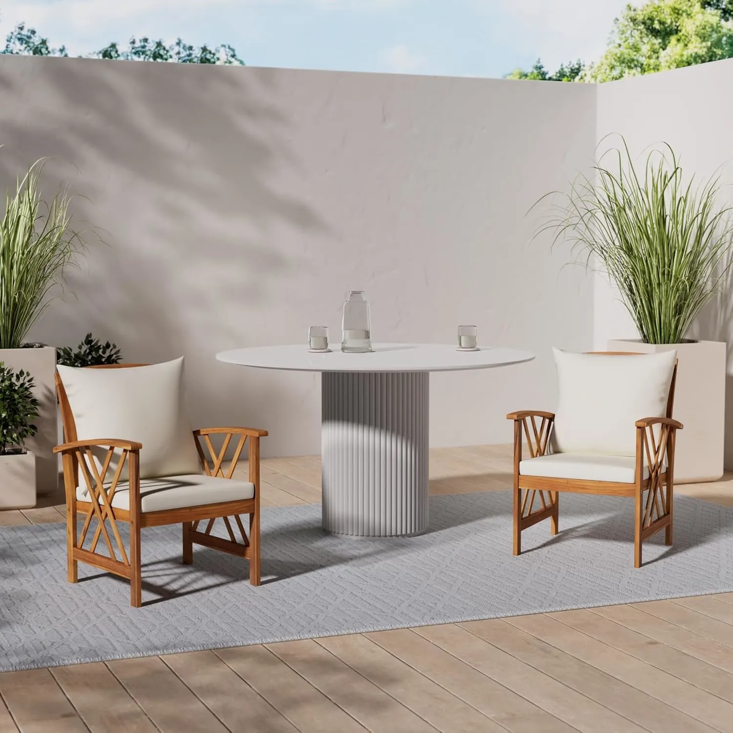 acacia wood garden chairs 2