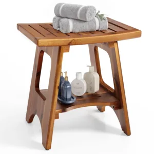 acacia wood shower bench 1