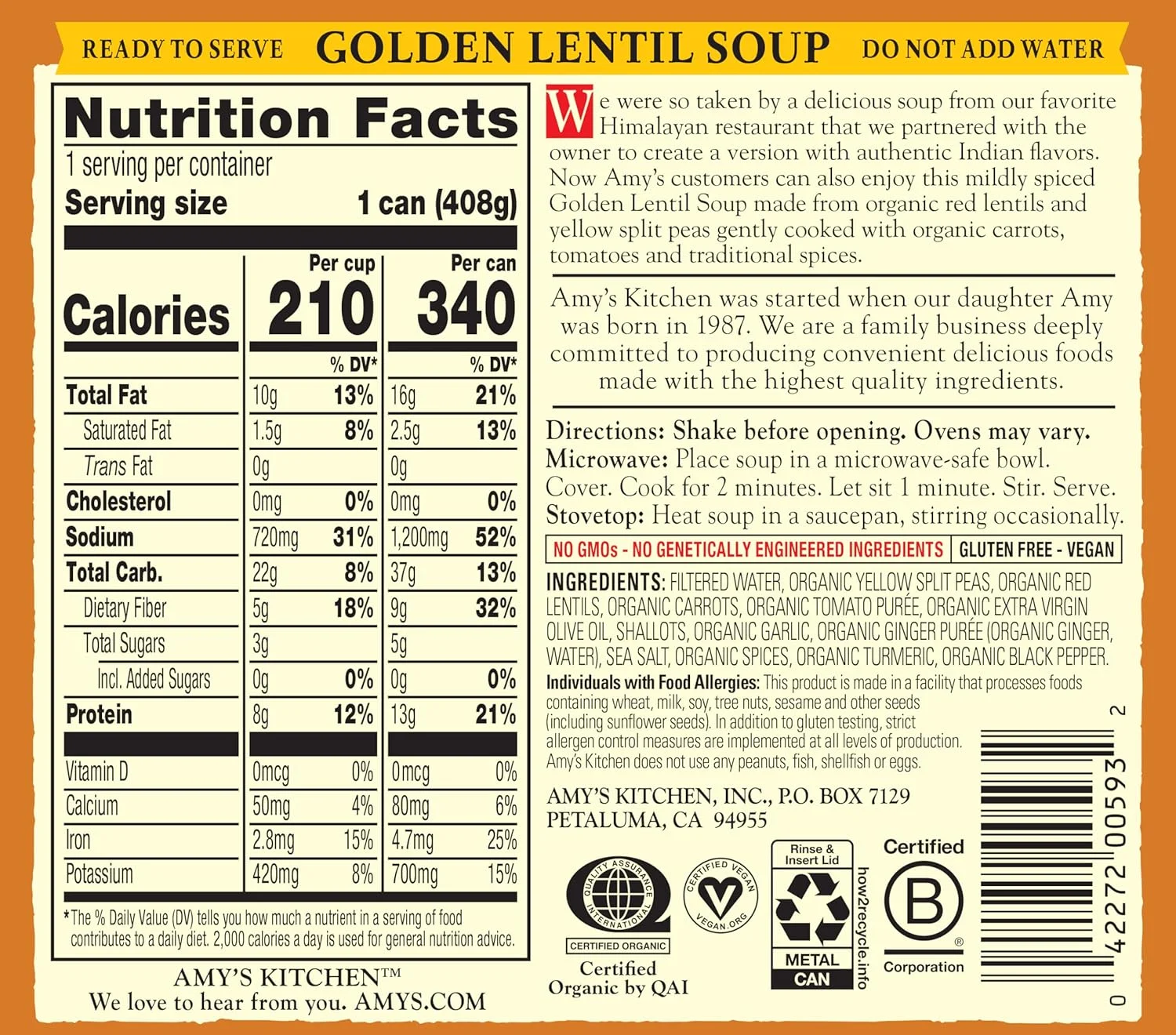 amys vegan lentil soup 2