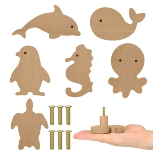 animal dresser knobs wood 1