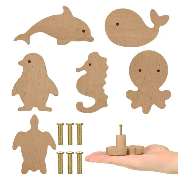animal dresser knobs wood 1