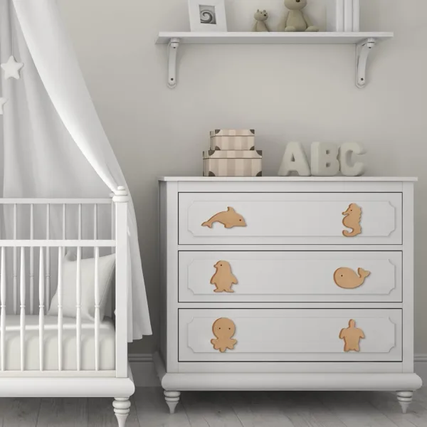 animal dresser knobs wood 5