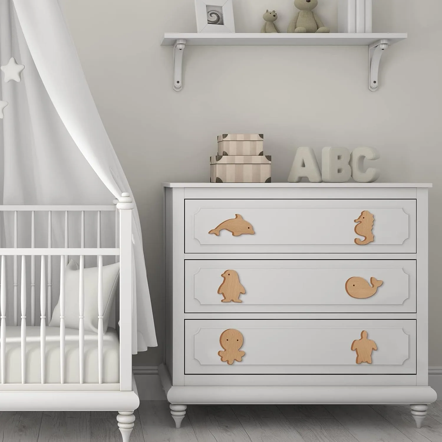 animal dresser knobs wood 5