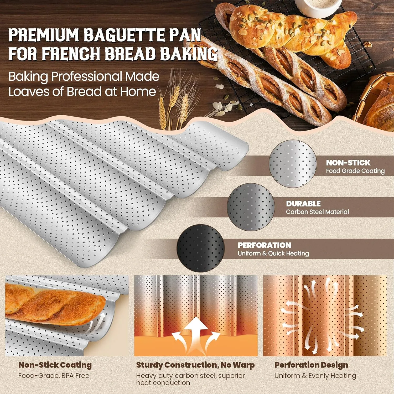 baguette pan nonstick 4