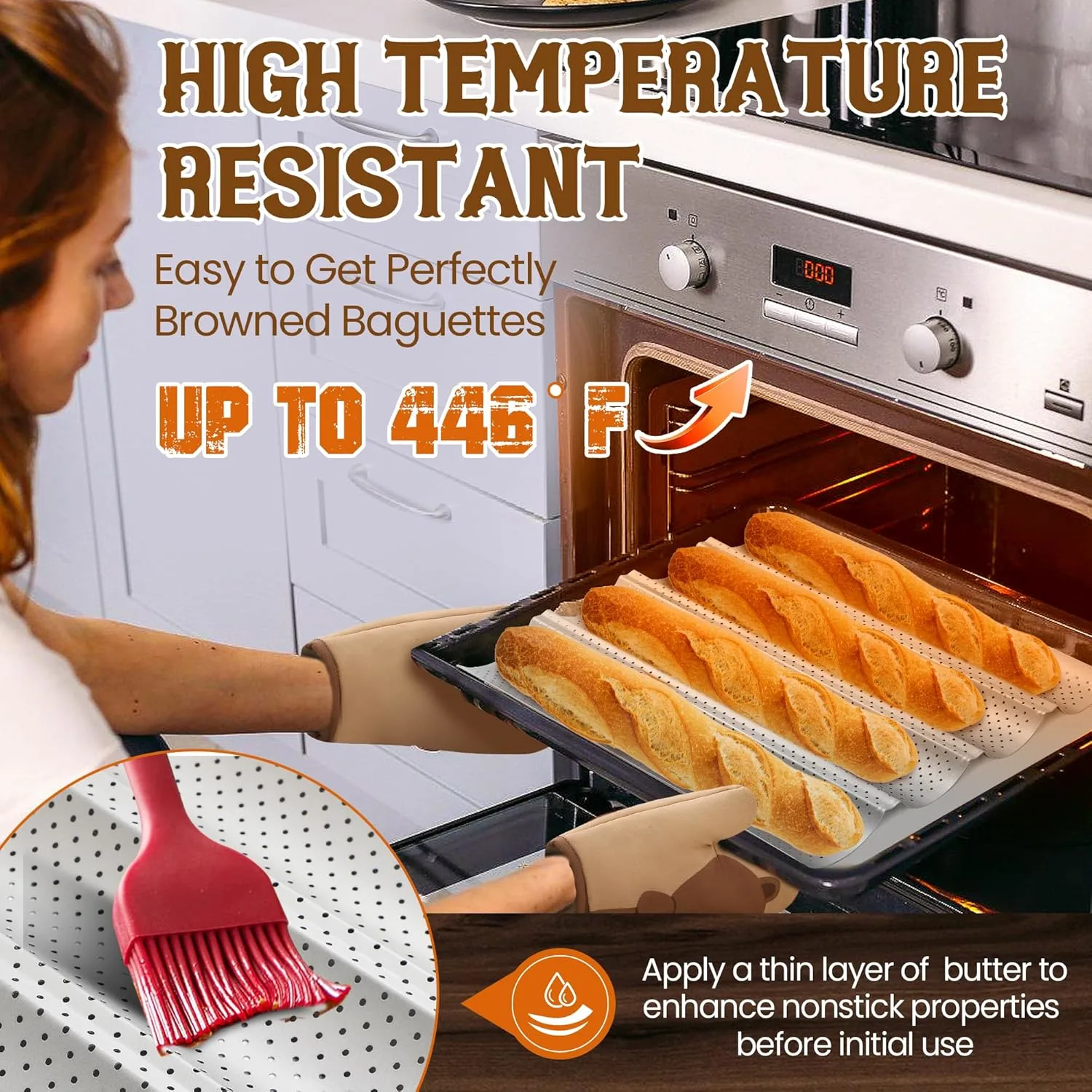 baguette pan nonstick 6