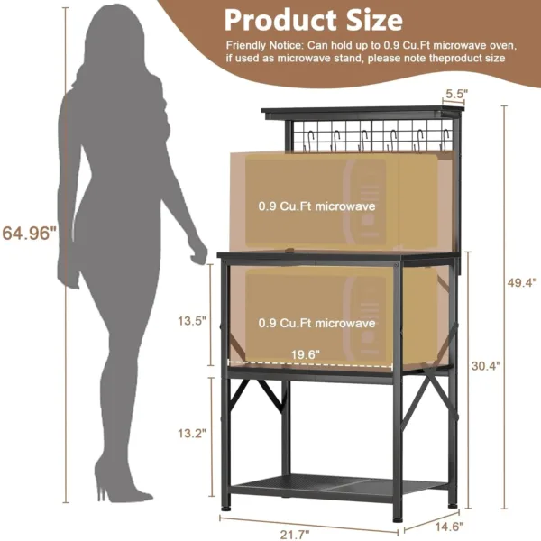 bakers rack power outlets 3