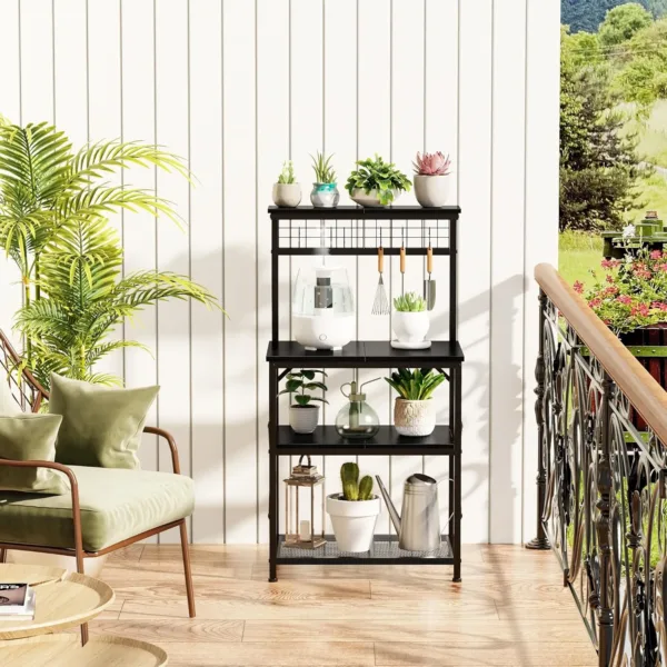 bakers rack power outlets 7