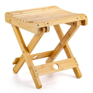 bamboo folding shower stool 1