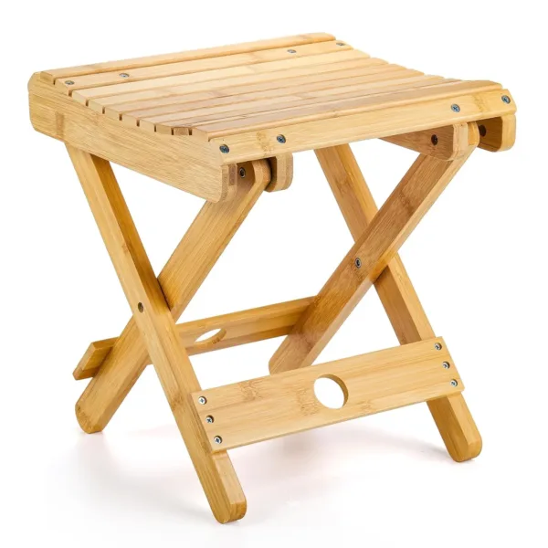 bamboo folding shower stool 1