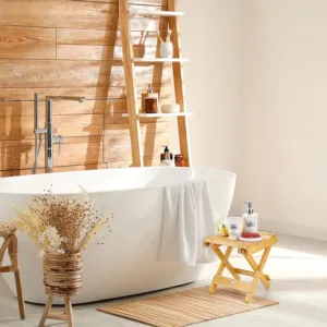 bamboo folding shower stool 6