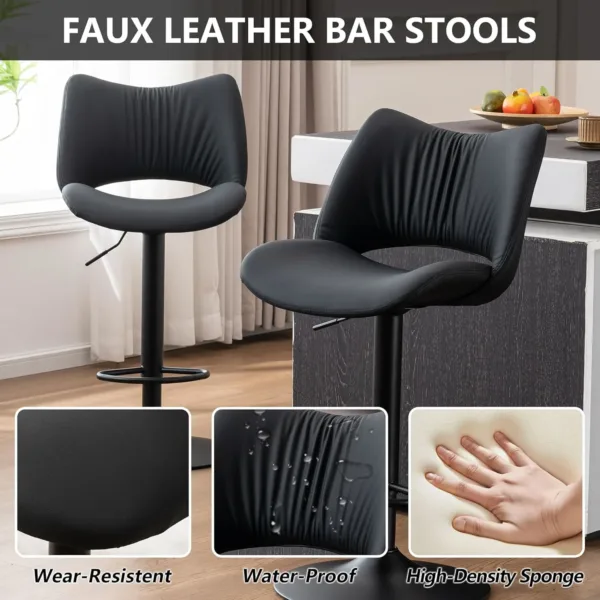 bar stools leather kitchen 3