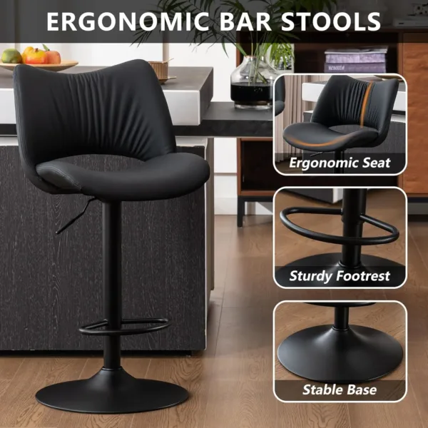 bar stools leather kitchen 4