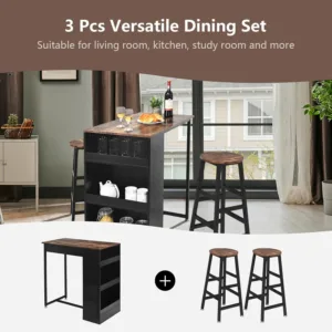 bar table set stools 4
