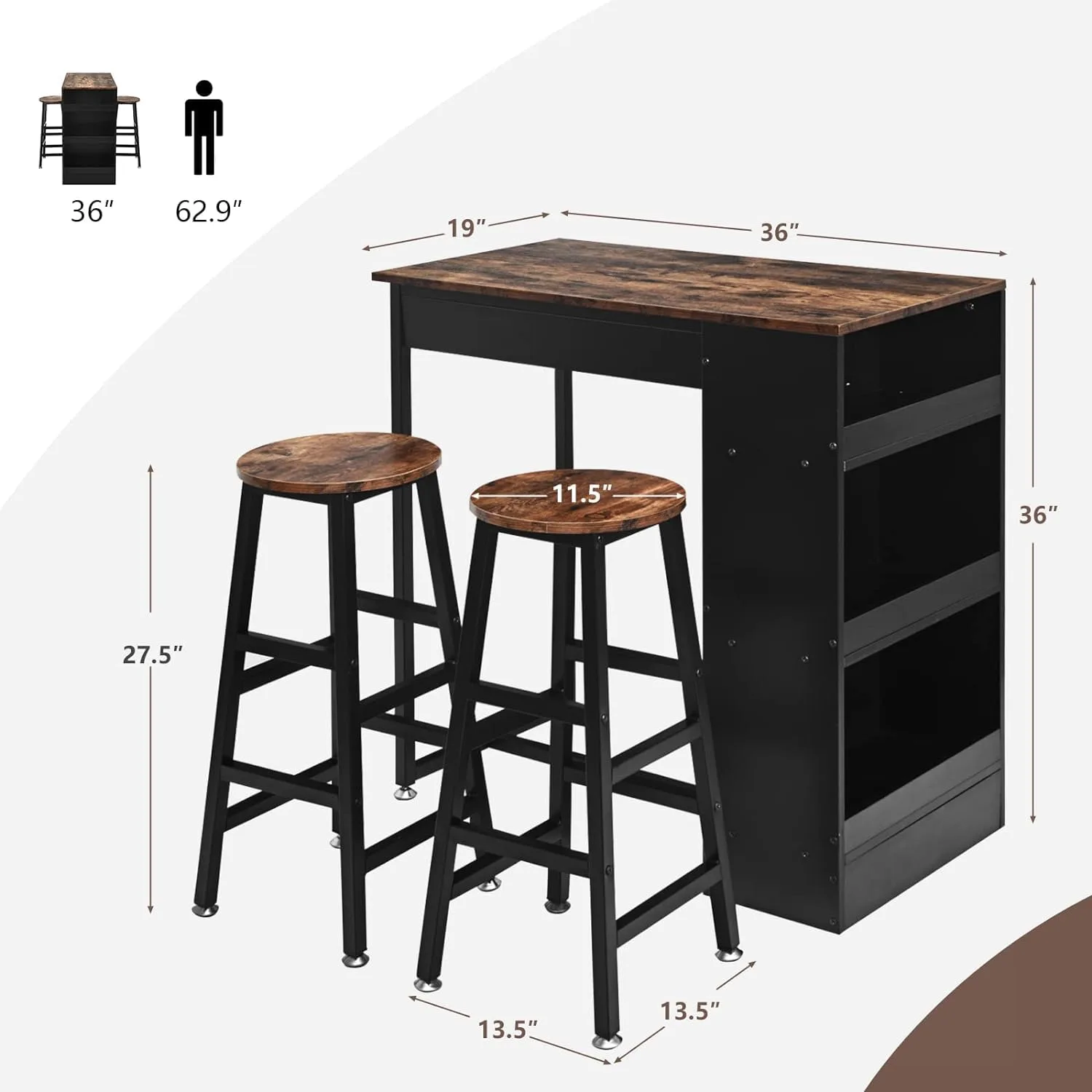 bar table set stools 6